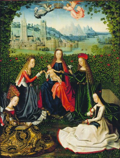 Die Jungfrau im Rosengarten, 1475-80 von Master of the St. Lucy legend Master of the St. Lucy legend